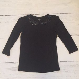 Loft Peter Pan Sequin collared shirt